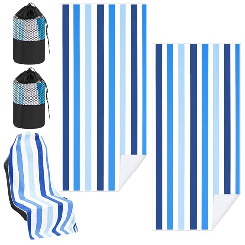 Hahafelt Car Seat Towel Covers with Storage Bag, 63 x 32 Inch Universal Non Slip Waterproof Sweat Protector for Car Truck, Gym Swimming Running, Machine Washable(2 Pack,Blue Vertical Stripes) - style: Blue Vertical Stripes