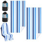 Hahafelt Car Seat Towel Covers with Storage Bag, 63 x 32 Inch Universal Non Slip Waterproof Sweat Protector for Car Truck, Gym Swimming Running, Machine Washable(2 Pack,Blue Vertical Stripes) - style: Blue Vertical Stripes