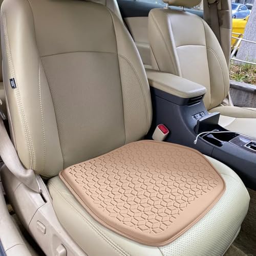 Gel Car Seat Cushion, Soft Cooling Honeycomb Non-Slip Vehicle Seat Bottom Mat for Long Sitting, Breathable Automotive Interior Chair Pad to Reduce Sweat, Universal for Truck SUV RV (Pink) - color: Pink