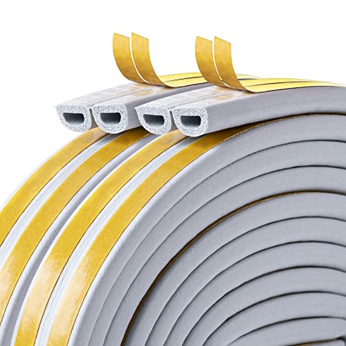 CloudBuyer Door Weather Stripping, Soundproof Insulation Seal Strip for Windows with Self-Adhesive Protection (Grey, 33Ft) - color: Gray, size: 33Ft