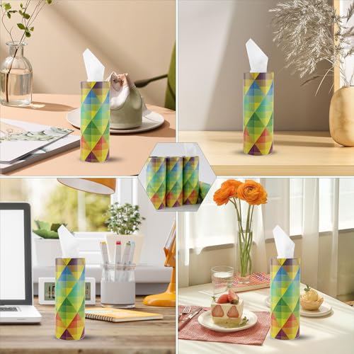 Car Tissue Holder, 4 Pack Car Cup Holder Facial Tissues with Travel Tissue Bag, Quick and Convenient Flower Combination Car Tissue Box(4 Canisters/200 Tissues) Yellow - Green - color: Yellow-Green