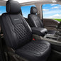 Huidasource for Chevy Silverado 1500 Seat Covers, Silverado Seat Covers Leather, GMC Sierra Pickup 1500 2007-2013&2019-2025, 2500HD 3500HD 2020-2025 Crew Double Extended Cab(Full Set/Black) - color: Black, size: Full Set 2007-2013&2019-2025 (Flat Bench)