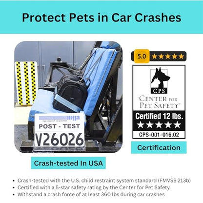 Crash-Tested Dog Carrier Airline Approved | 3-in-1 Lab-Tested Cat Car Seat, TSA Airline Approved Cat Carrier Soft, Expandable Dog Carriers for Small Dogs | 5-Star CPS Certified for Crash Protection. - size: 17.0"L x 11.0"W x 11.0"H