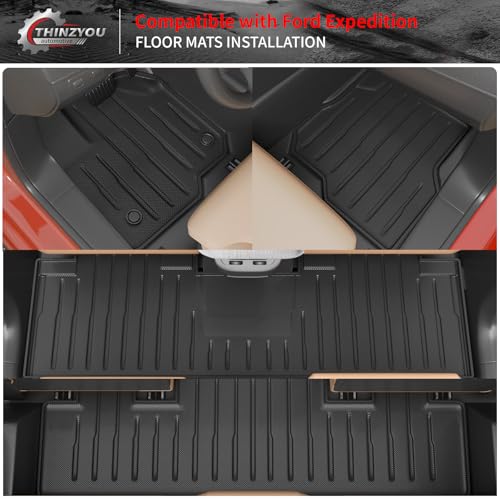Floor Mats Compatible with 2018-2024 Ford Expedition (Not for Max Models) Cargo Mat Cargo Liner TPE 2023 Expedition 7 Seats Accessories (Trunk Mat+Backrest Mats+Floor Mats) - style: For Ford Expedition 7-Seater | 2018-2024