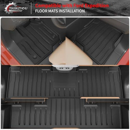 Floor Mats Compatible with 2018-2024 Ford Expedition (Not for Max Models) Cargo Mat Cargo Liner TPE 2023 Expedition 7 Seats Accessories (Trunk Mat+Backrest Mats+Floor Mats) - style: For Ford Expedition 7-Seater | 2018-2024