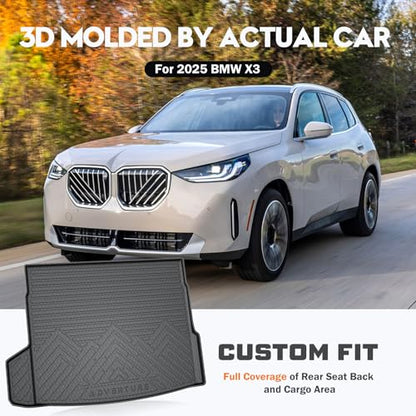 KUST Trunk Cargo Mat for 2025 2026 BMW X3, Rubber Rear Cargo Liner with Backrest Mat for X3 Accessories All Weather Protection Back Seat Protector Cover High Edge - style: X3 2025-2026 │ Trunk + Backrest Mat