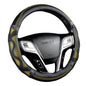 Iwantit® Steering Wheel Cover with 3D Honeycomb Anti-Slip Design and Breathable Fabrics and Pu Leather, Universal 14.5-15 Inch (Yellow/Black) - color: 004-Yellow/Black