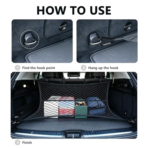 Cargo Net Suitable for Daily Light Loads of SUV Trucks,Mesh Organizer 4'x4' Stretches to 7'x7',Highly Elastic Truck Bed Net for Pickup Truck Bed - size: 4'x4'