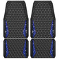 CAR PASS Bling Diamond Car Mats Rubber Floor Mats Full Set Anti-Slip 3D Rhombus Waterproof Trim to Fit Liner Universal Glitter Crystal Sparkly Shining Rhinestone Girl Women SUV Sedan Van, Black Blue - color: Blue Diamond