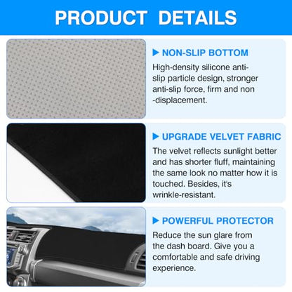 Autorder Dashboard Cover Mat for 2010-2021 2022 2023 2024 Toyota 4Runner Accessories Dash Cover Upgrade Velvet Dash Mat Sunshade Glare UV Rays Protector - size: 2010-2024 Toyota 4Runner