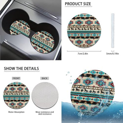 Horeset Aztec South Auto Seat Cover Set of 11 with Car Seat Headrest Cover Lanyards Key Chain Cup Pad Gear Shift Knob & Handbrake Sleeve Car Accessories for Men Women - color: Aztec South