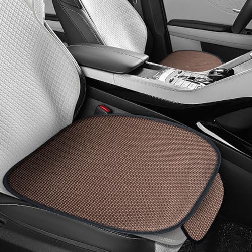 2PCS Car Seat Bottom Cover Pad, Ice Silk Comfort Non-Slip Front Seat Protector Mat with Storage Pocket, Breathable Car Seat Cushion Pad, Universal Fit for Car SUV Truck Van (Coffee) - color: Coffee