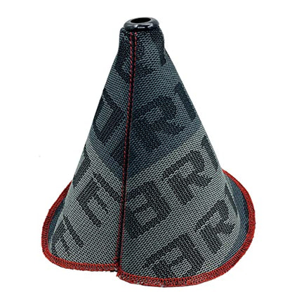Universal Manual Shift Boot Dust Cover Gray JDM Canvas Hyper Fabric Auto Racing Shifter Knob Collars - color: Gray