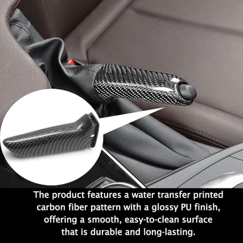 Interior Handbrake Brake Handle Grip Outer Cover Lever Trim Replacement for BMW 1/3/5/6 Series X1 X3 Z4 E81 E82 E87 E90 E91 E60 E61 E64 E84 E85 (Carbon) - color: Carbon
