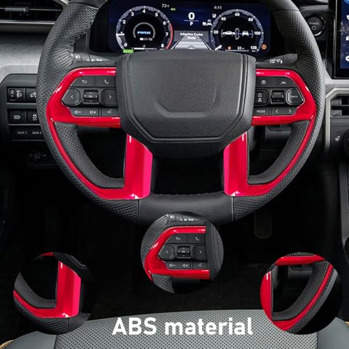 for Toyota Tacoma 2024 2025 for 4Runner 2025 Interior Accessories Center Console Control Cover Decor Trim Red ABS