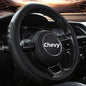 Leather Steering Wheel Cover for Chevy Silverado 1500 2500 3500, 14.5-15 inches Car Steering Wheel Cover with Anti-Slip Massage Particle (Black) - color: Black-2