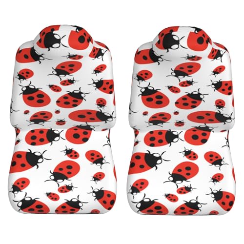 Red Ladybug Front Seat Covers 2 Pack, Vehicle Seat Protector Car Mat Covers, Fit Most Bucket Seats - color: Red Ladybug