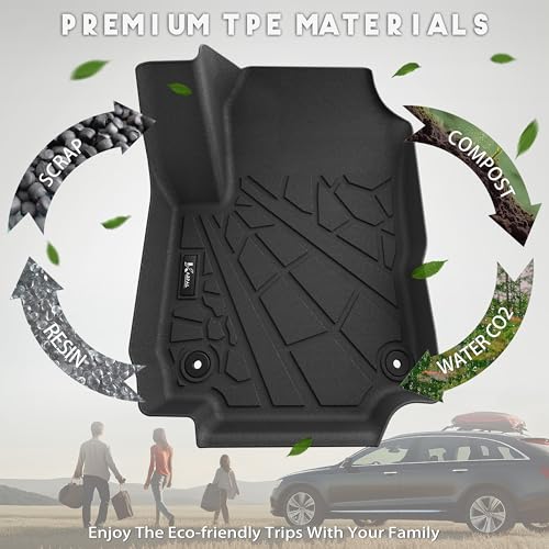 KARPAL Floor Mats for 2018-2024 Chevy Equinox (Not for EV) & GMC Terrain, All-Weather TPE Custom Fit Floor Liners Car Accessories - style: 2018-2024 | For Chevy Equinox | 1st & 2nd Row