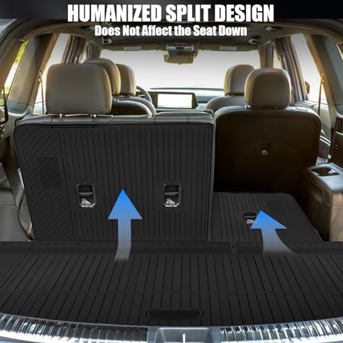 Floor Mats & Cargo Liner & Backrest Mat for 2021-2026 Chevrolet/Chevy Suburban/GMC Yukon XL 7 Seats All Weather Protection TPE Rubber Full Set Automotive Floor Liner Accessories (2nd Row Bucket Seats) - size: Full Set Mats for 2021-2026 Suburban 7 Seats