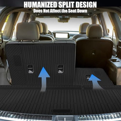 Floor Mats & Cargo Liner & Backrest Mat for 2021-2026 Chevrolet/Chevy Suburban/GMC Yukon XL 7 Seats All Weather Protection TPE Rubber Full Set Automotive Floor Liner Accessories (2nd Row Bucket Seats) - size: Full Set Mats for 2021-2026 Suburban 7 Seats