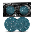 Bling Car Cup Holder Coaster, 2 Pack Crystal Rhinestone Anti-Slip Insert Coasters, Universal 2.75 Inch Fashion Automotive Cup Mat, Car Interior Accessories Decor Gifts for Women (Blue)