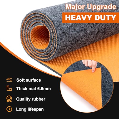 2-PC 64 X 32 Inch Heavy Duty Oil Spill Mat, 6.5mm Thickened Garage Floor Mat for Under Car, 1/4" Waterproof Rubber Backing Absorbs Oil Quickly, Washable, Reusable, Durable, Non-Slip - size: 5'4" x 2'8"