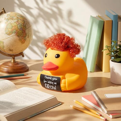 Civaner 7 Inch Emotional Giant Rubber Duck with Positive Message Thank You Gifts Motivational Rubber Duck Gift for Desk, Office, Home Decor Graduation(Teachers Gifts) - style: Thank You for Help Me Gow