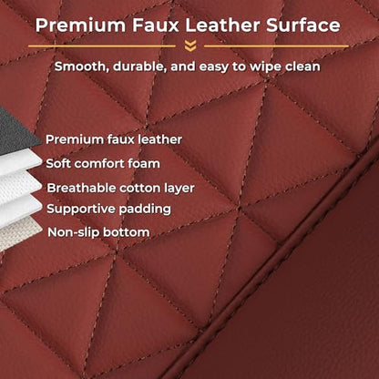Black Seal 2-Pack Front Car Seat Covers, Faux Leather Seat Bottom Covers with Partial Backrest Protection, Side Wrap Design, Universal Fit for Most Cars, SUVs, Trucks, Vans (Burgundy) - color: 2-Pack-Burgundy