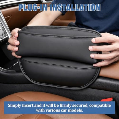 2 PCS Car Seat Gap Filler Organizer, Premium Leather Car Seat Gap Organizer Holder Women & Men with Card Slots, Cars Essentials for SUV, Truck, Phones, Cards, Keys (Black)