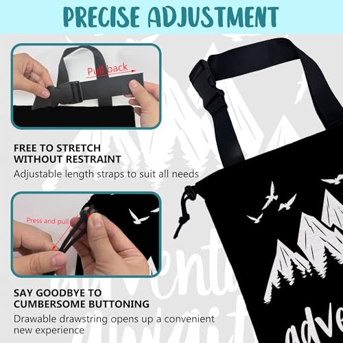 Adventure Awaits Car Garbage Bag Mountain and Bird Hanging Canvas Car Trash Bag Drawstring Car Back Seat Organizer for Car Back Front Seat Console with Adjustable Buckle - color: Adventure Awaits