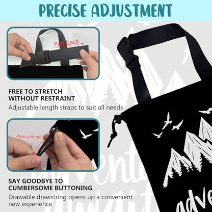 Adventure Awaits Car Garbage Bag Mountain and Bird Hanging Canvas Car Trash Bag Drawstring Car Back Seat Organizer for Car Back Front Seat Console with Adjustable Buckle - color: Adventure Awaits