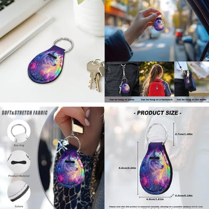 Wolf Flower Printed 15 Pcs Car Seat Cover Full Set, Protective Auto Accessories Set Front Rear Seat Covers Steering Wheel Protector Car Headrest Cover Keychain - color: Purple-Wolf Flower