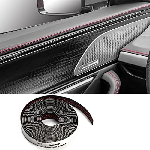 13.12FT(4M) Automobile interior trim strip leather decorative line,Universal Car Imitation car interior leather stitching line,DIY Flexible Strip Garnish Accessory [Red Line]