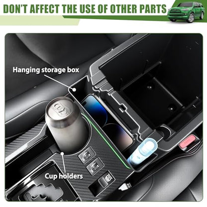 Center Console Organizer for 2010-2024 Toyota 4Runner Hanging Armrest Box Storage Tray for 4 Runner Interior Accessories(Center Console Hanging Armrest Box/Fit 10-24)