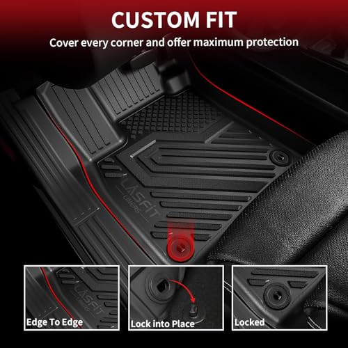 LASFIT Floor Mats & Trunk Mat for Honda Accord Sedan 2026 2025 2024 2023 (Gasoline & Hybrid), All Weather TPE Floor Liners 1st & 2nd Row & Cargo Mat Full Set, Black - style: 3）For Honda Accord | 2023-2026 | Full Set