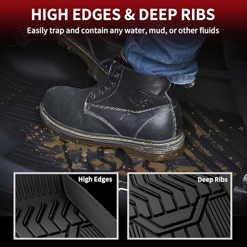 LASFIT Floor Mats for Nissan Rogue 2021-2026 (Not Fit Rogue Sport), Custom Fit All Weather Protection Durable TPE Floor Liners for Nissan Rogue S/SV/SL/Platinum 2021-2026 1st & 2nd Row Car Mats, Black - size: 1)For Nissan Rogue | 2021-2026
