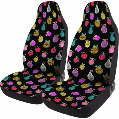GENANY Power Fruit Car Seat Covers Set of 2, Breathable Front Seat Covers for Truck Sedan SUV, Anime Car Accessories, Anime Gift for Women Men - color: Anime Power Fruit