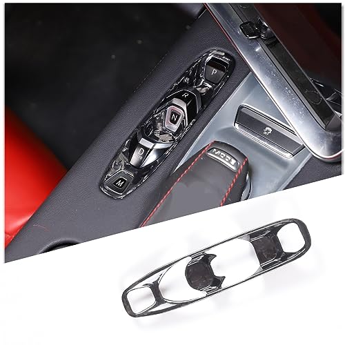 Real Carbon Fiber Console Gear Shift Button Panel Trim Cover Compatible with Chevrolet Corvette C8 2020-2025, Interior Shifter Panel P D Auto M Button Trim Frame (Forged Grain) - color: Forged Grain