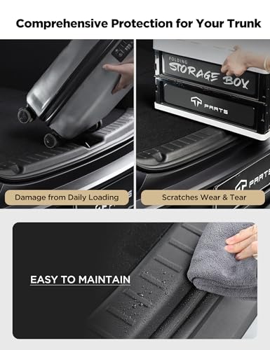 TPARTS Tailgate Threshold Cover for Tesla Model Y Juniper 2026 2025 Anti-Scratch Trunk Bumper Guard Door Sill Protector TPE Trunk Sill Guard Model Y Interior Accessories (Premium/Performance)