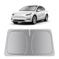 helloleiboo Windshield Sun Shade for Tesla Model Y & Model 3 2017-2026 Honeycomb Thermal Heat Shield UV Protection Foldable Custom Fit Front Window Sunshade Silver 56" x 37" - size: For Tesla Model Y & Model 3 (2017-2026)