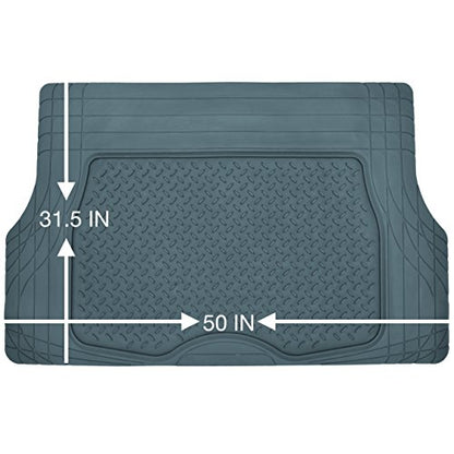 BDK Universal Fit Premium Cargo Car Trunk Mat/Liner - PVC (Gray) (31.5" x 50") - color: Gray