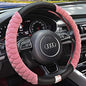 Luxury Fluffy Steering Wheel Cover for Women Girls,Soft Warm Short Plush Steering Wheel Cover Pink Fuzzy with Universal 14.5-15 Inch