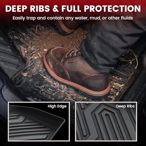 LASFIT Floor Mats & Trunk Mat for Honda CR-V 2017-2022 EX-L/EX/Touring/LX/Special Edition, All Weather Protection TPE Floor Liners 1st & 2nd Row & Cargo Mat in Lower Position (NOT for Hybrid) - size: 2）For Honda CR-V | 2017-2022 | Full Set