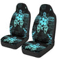 Blue Sea Turtle Front Car Seat Cover Hibiscus Car Seat Covers Front Seats Set of 2 Removable Automotive Accessories Anti-Slip Back Fabric for Most Cars Sedans SUVs - color: Blue Sea Turtle Hibiscus