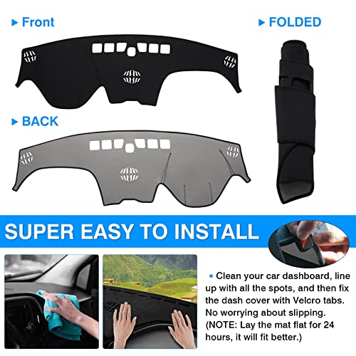 Autorder Dashboard Cover Mat for Hyundai Santa Fe 2019 2020 2021 2022 2023 Accessories Dash Cover Flannel Dash Mat Sunshade Glare UV Rays Protector - size: 2019-2023 Hyundai Santa Fe