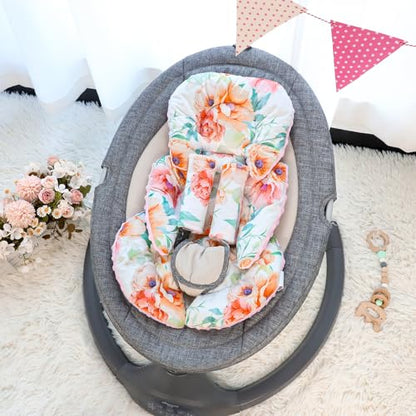 GFU Infant Stroller mat, Fits for Stroller, Swing, Flowers - color: Pink Flowers