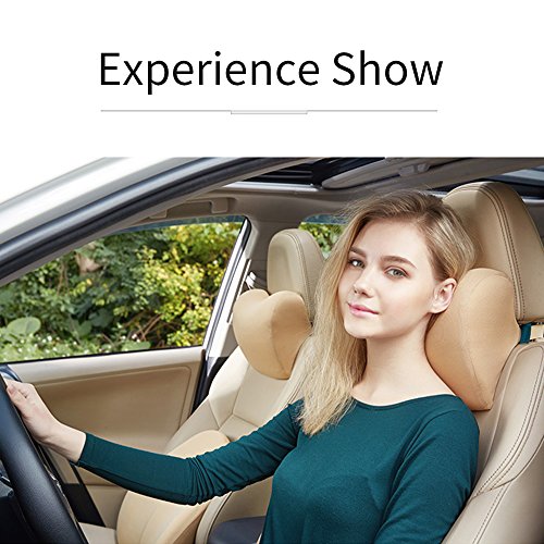Car Neck Pillow - Memory Foam Cervical Relief Cushion, Headrest Support for Pain, Beige - color: Beige