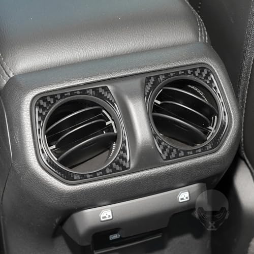 2PCS Rear Air Vent Frame Trim Compatible with Jeep Wrangler JL JLU Gladiator JT 2018-2024, Real Carbon Fiber Material Air Conditioning Outlet Cover Accessories - color: Black 19