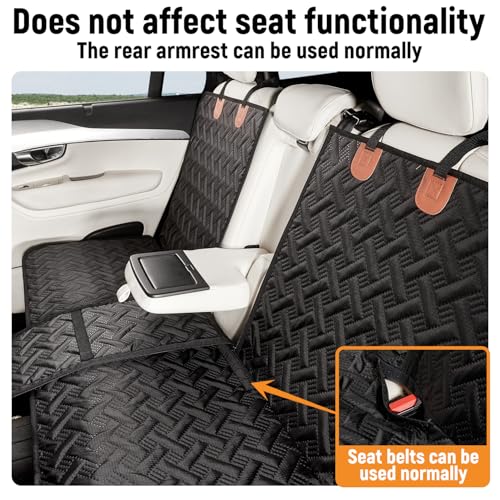 Dog Car Seat Cover for Back Seat,Back Seat Pet Cover for Dogs,Waterproof Scratchproof Rear Bench Seat Cover Protector (Black, L)