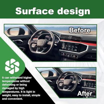 2pcs Carbon Fiber Anti-Skid Steering Wheel Cover, Anti-Skid Steering Wheel Cover/Segmented Steering Wheel Protector/Car Interior Accessories for Men/Women - Durable(Black)